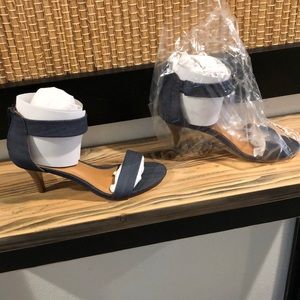 Style & Co indigo blue, zip back, 3 inch heal, never worn with box.